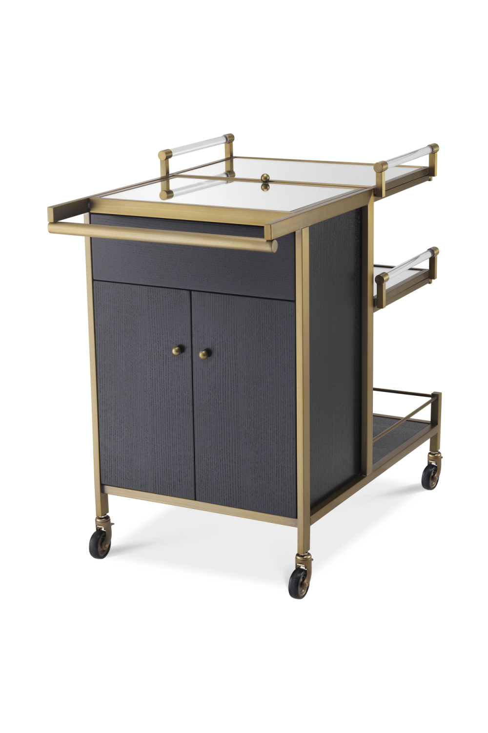 Brass and Black Oak Trolley | Eichholtz Eiffel | #1 Eichholtz Retailer