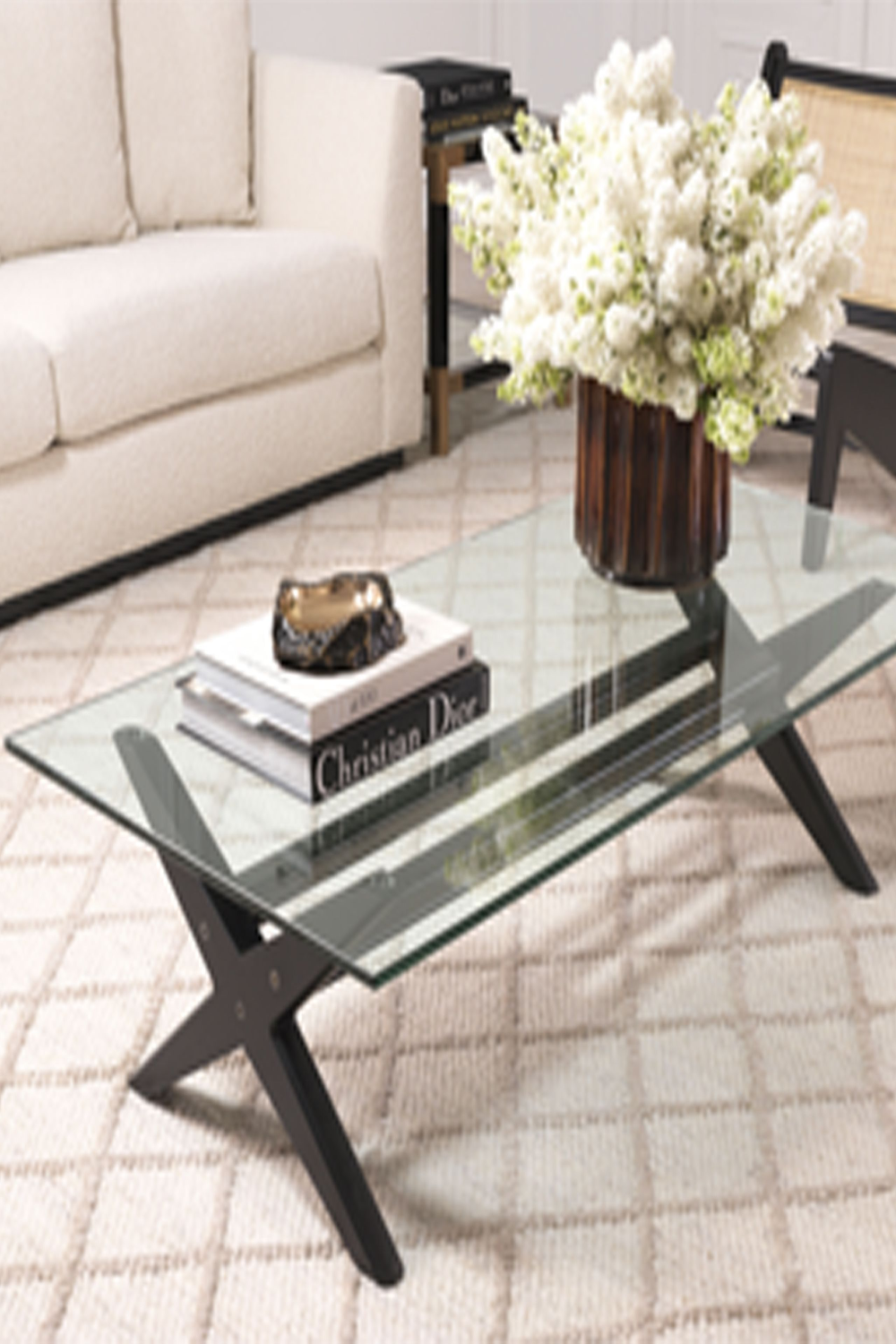 Black X-Shaped Legs Coffee Table | Eichholtz Maynor | OROA