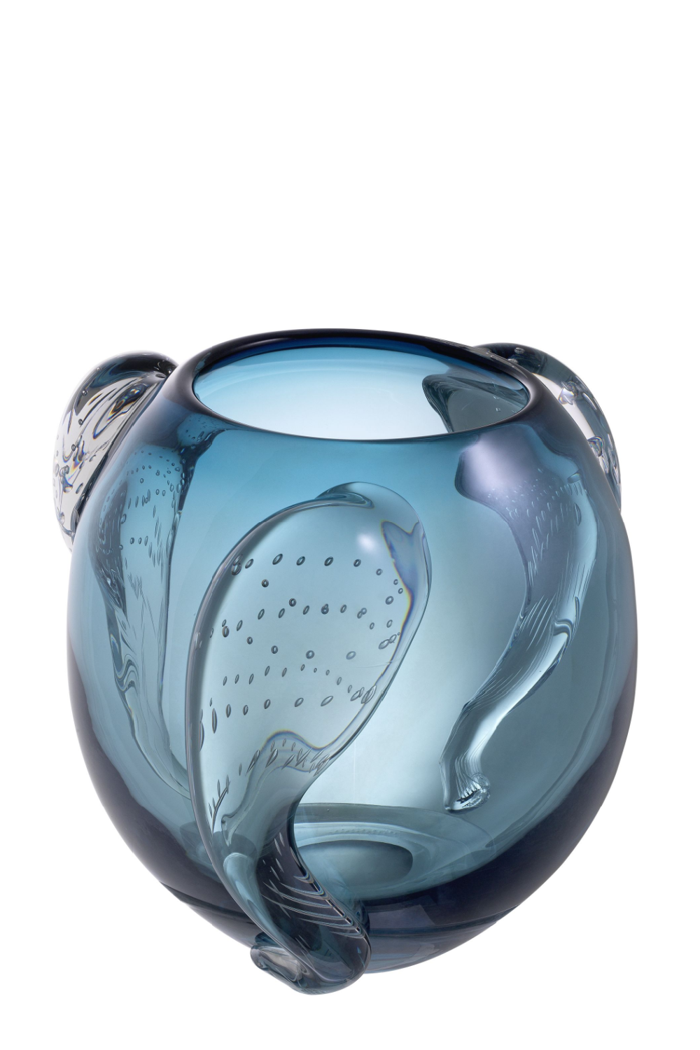 Eye-catching Blue Hand Blown Glass Vase - Eichholtz Sianluca L | OROA