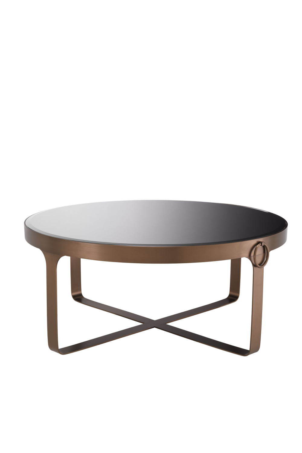 Copper Frame Black Glass Coffee Table Eichholtz Clooney OROA