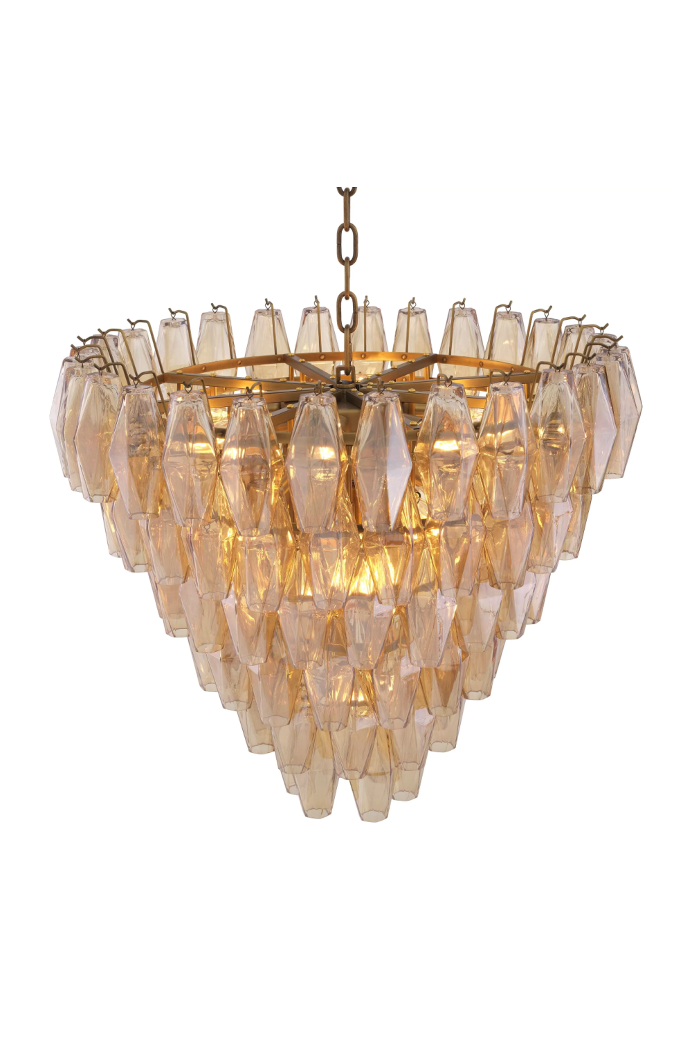 Diamond Amber Glass Chandelier | Eichholtz Benini | OROA.com