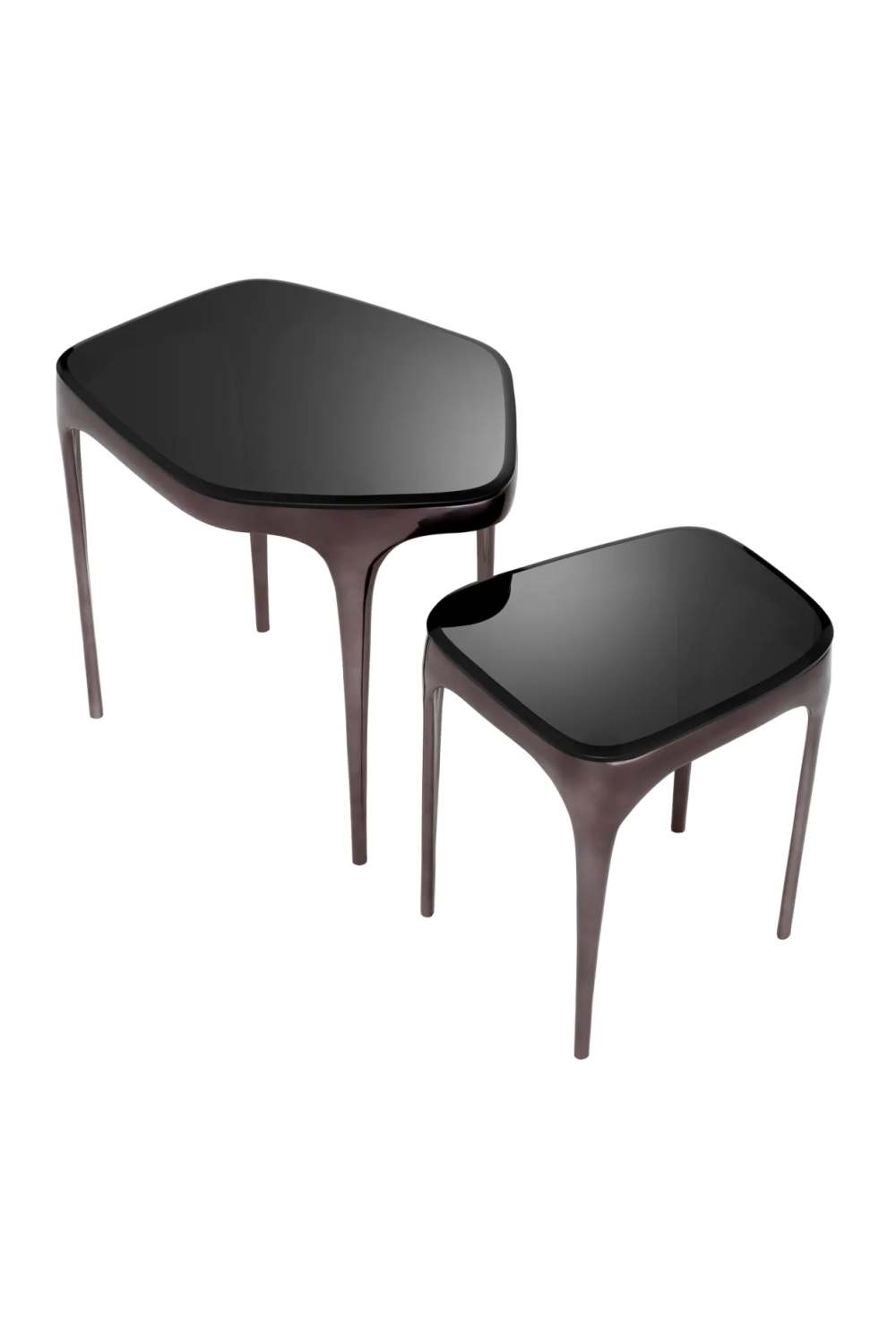 Black Glass Nesting Side Tables (2) | Eichholtz Deacon | Oroa.com