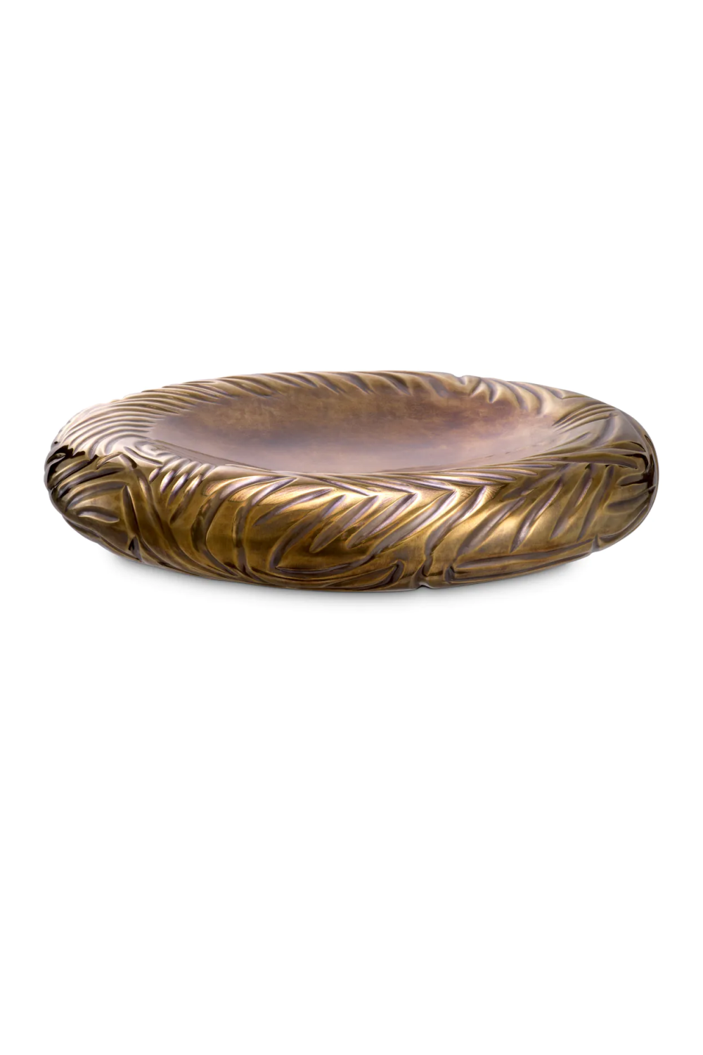 Hammered Oval Bowl-Brass