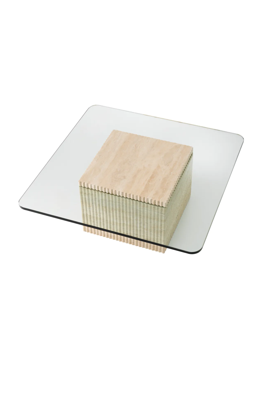 Square Travertine Pedestal Coffee Table | Eichholtz Brindisi | Oroa.com