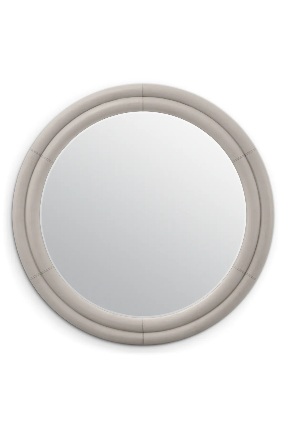 Gray Leather Round Mirror | Eichholtz Bastioni | Oroa.com