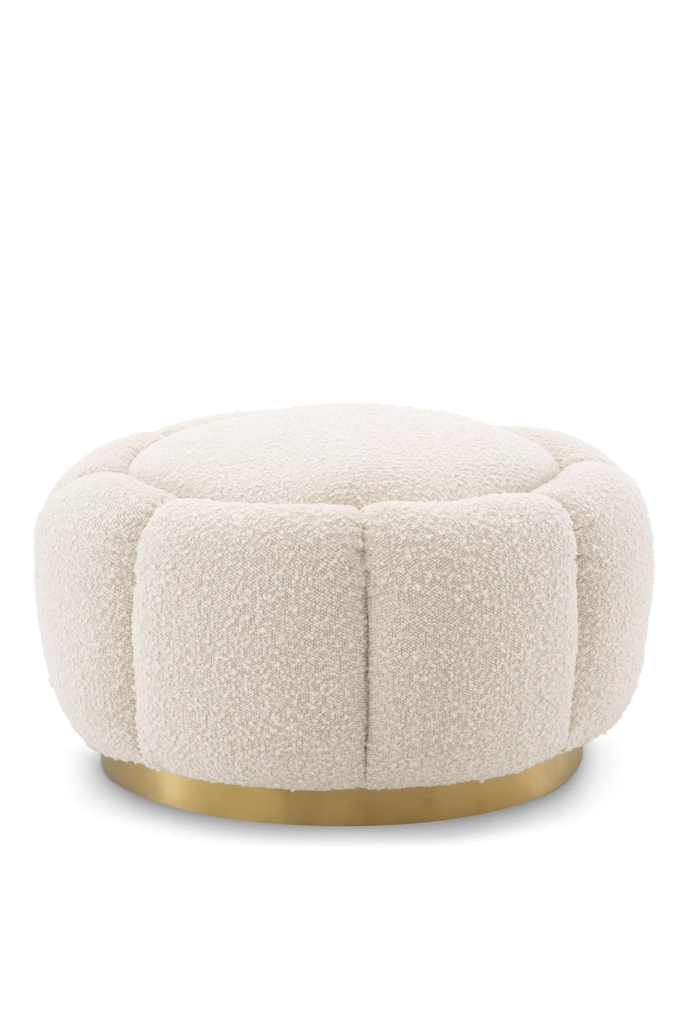 Cream Bouclé Modern Ottoman | Eichholtz Inger | OROA.com