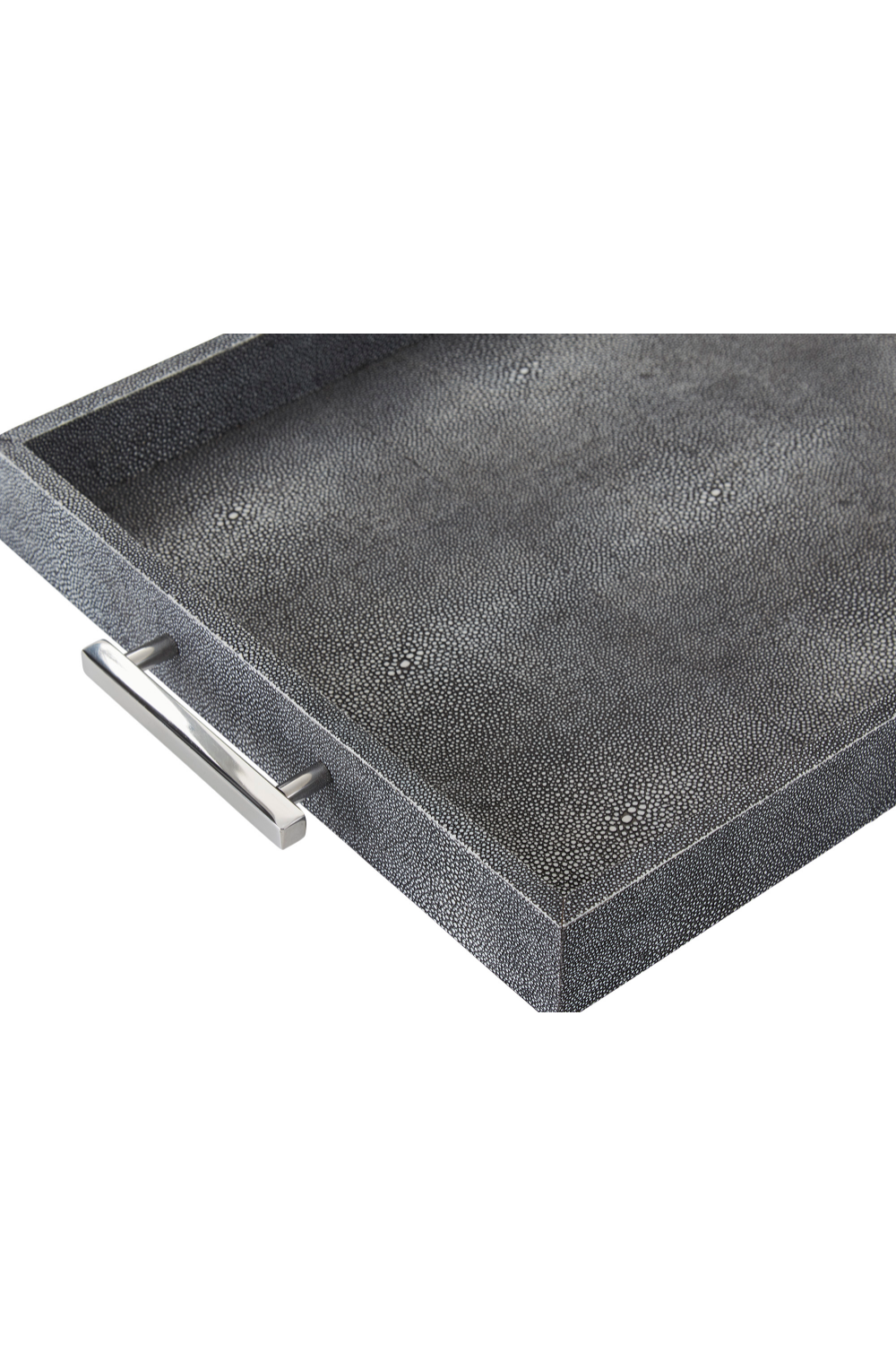 Gray Rectangular Tray with Metallic Handles | Andrew Martin Porto | Oroa