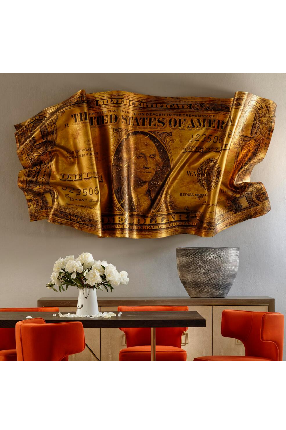 Crumpled USD Artwork | Andrew Martin Dollar Bill | OROA