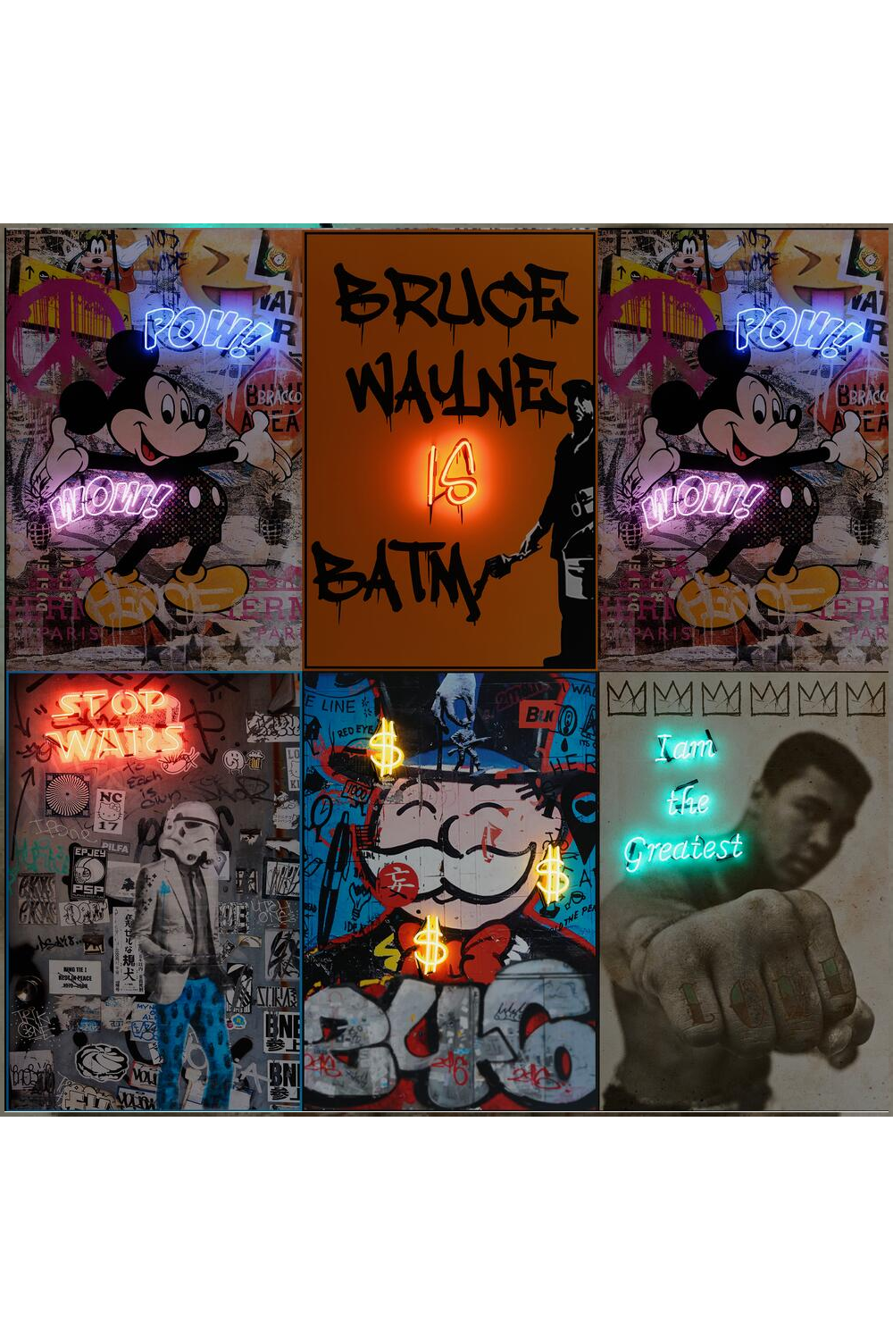 King of Boxing Neon Art Print | Andrew Martin Muhammad Ali | OROA