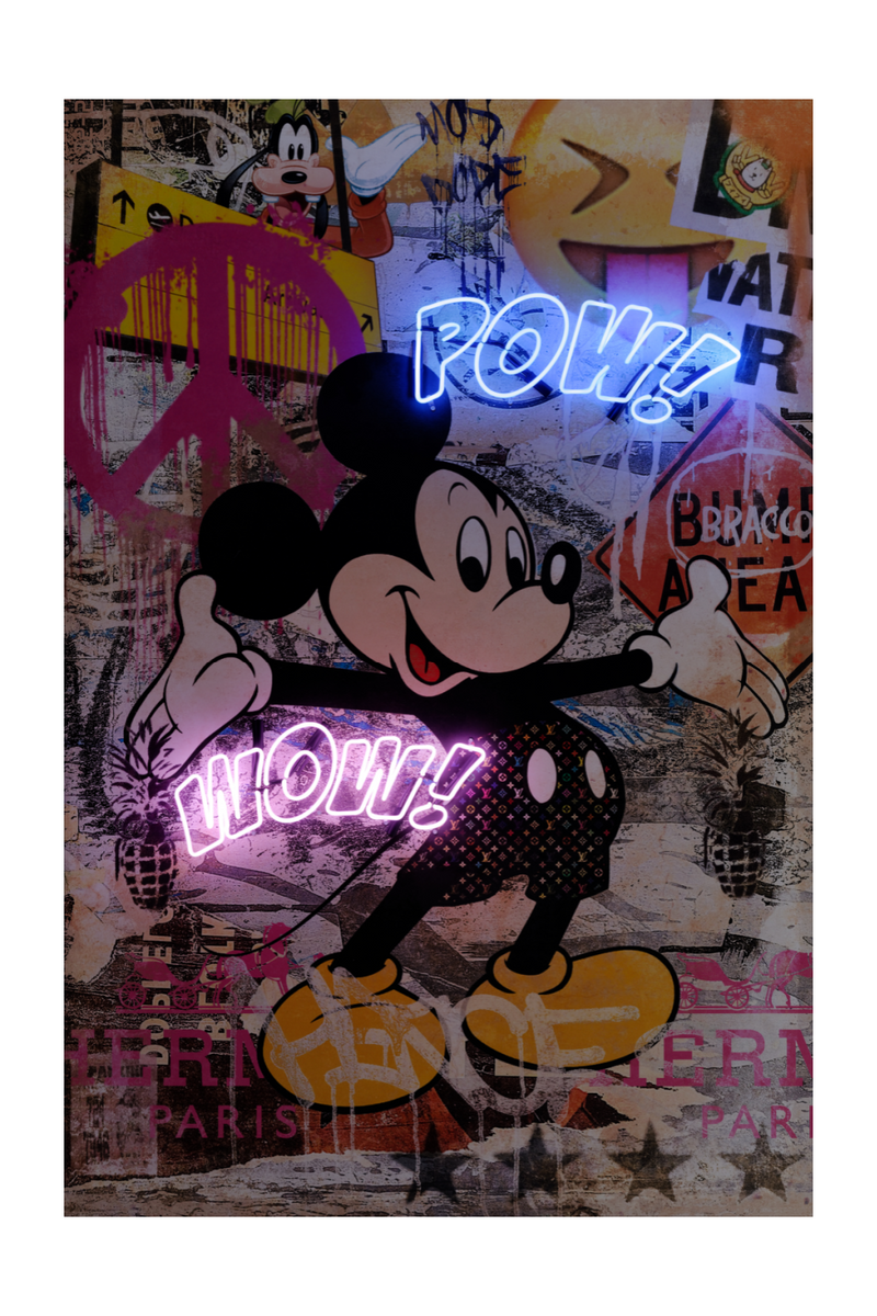 Mickey Mouse Neon Artwork Print - Andrew Martin Pow Wow | OROA