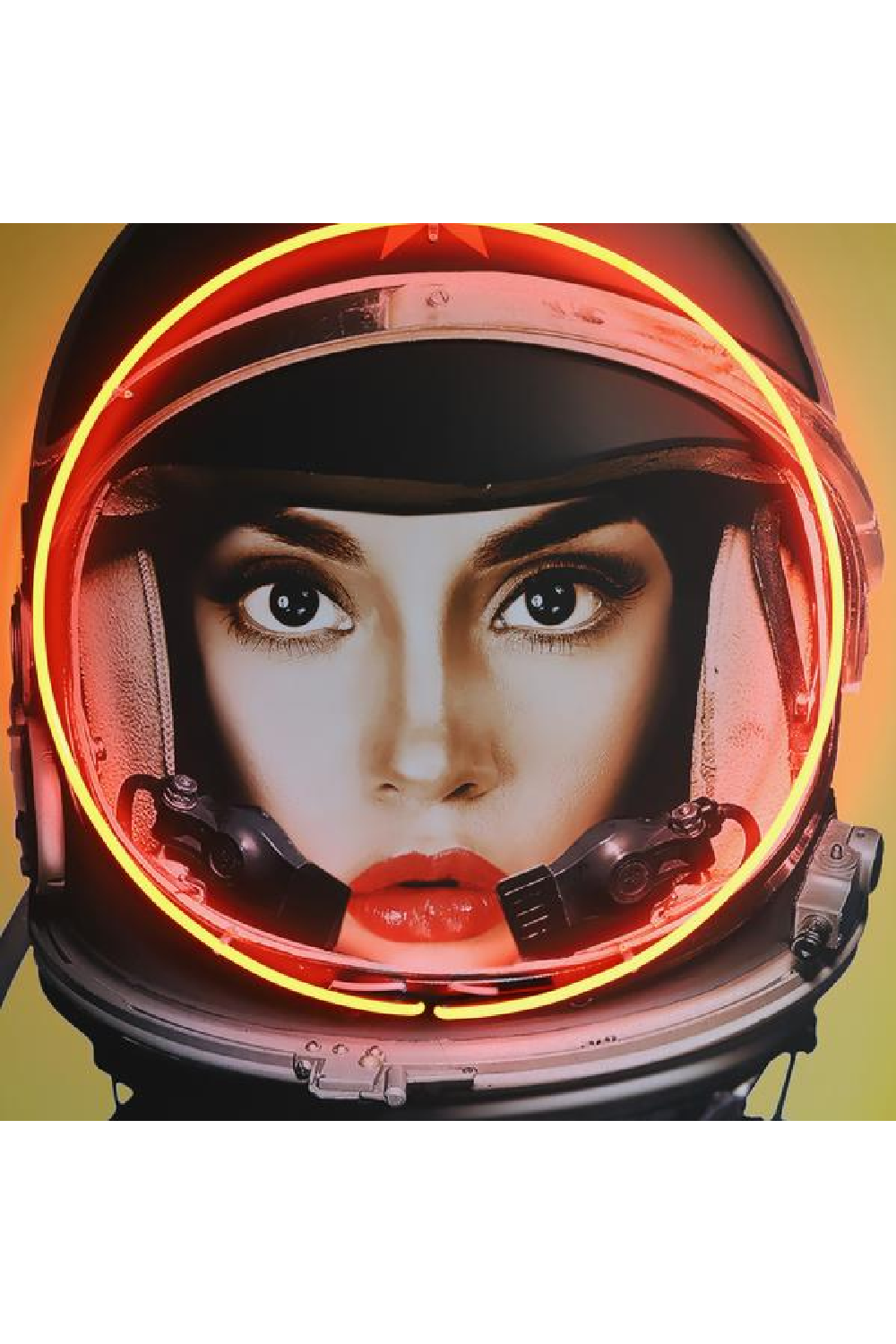 Black NASA Space Neon Art Print | Andrew Martin Space Girl | OROA