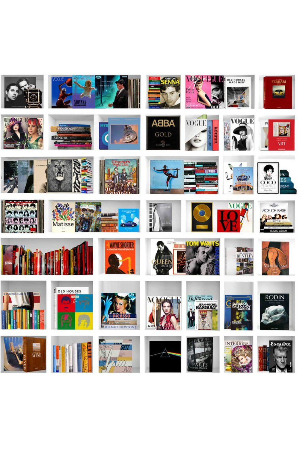 White Square Bookshelf Art Print | Andrew Martin My Life In A Nutshell Vol 2 | Oroatrade