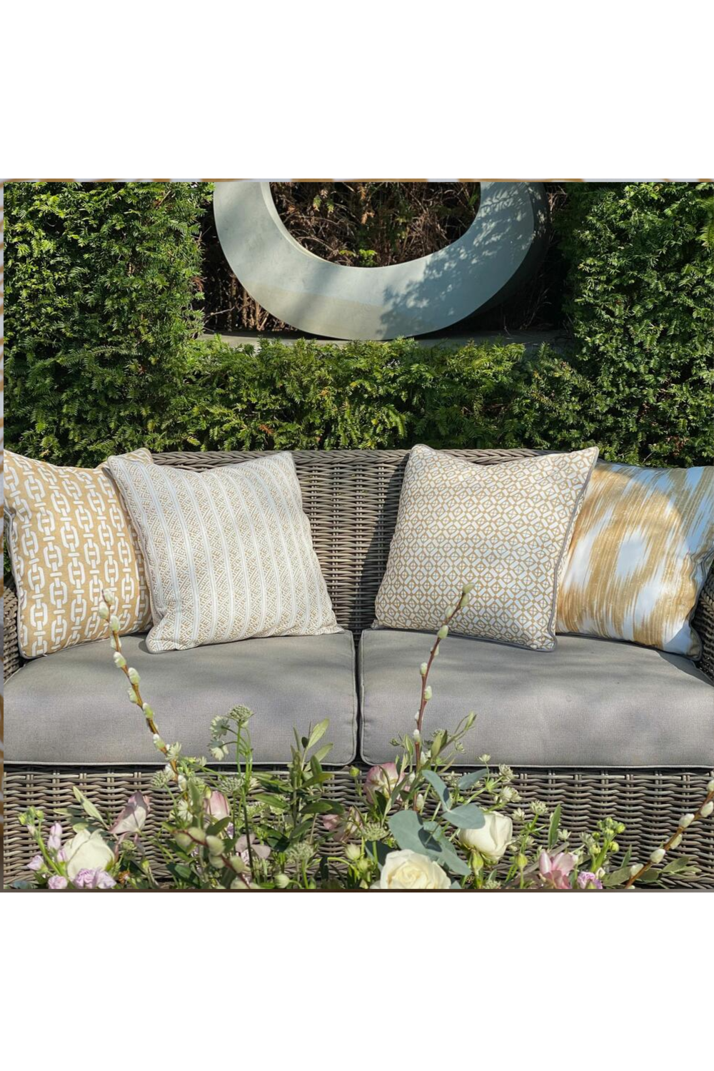 Diamond Patterned Outdoor Throw Pillow | Andrew Martin Audley | OROA