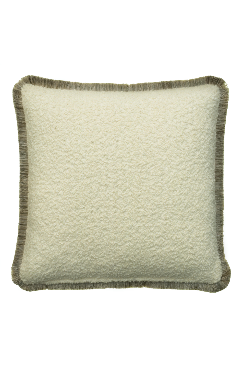 Bouclé Cushion With Fringes | Andrew Martin Fleece | Oroa.com