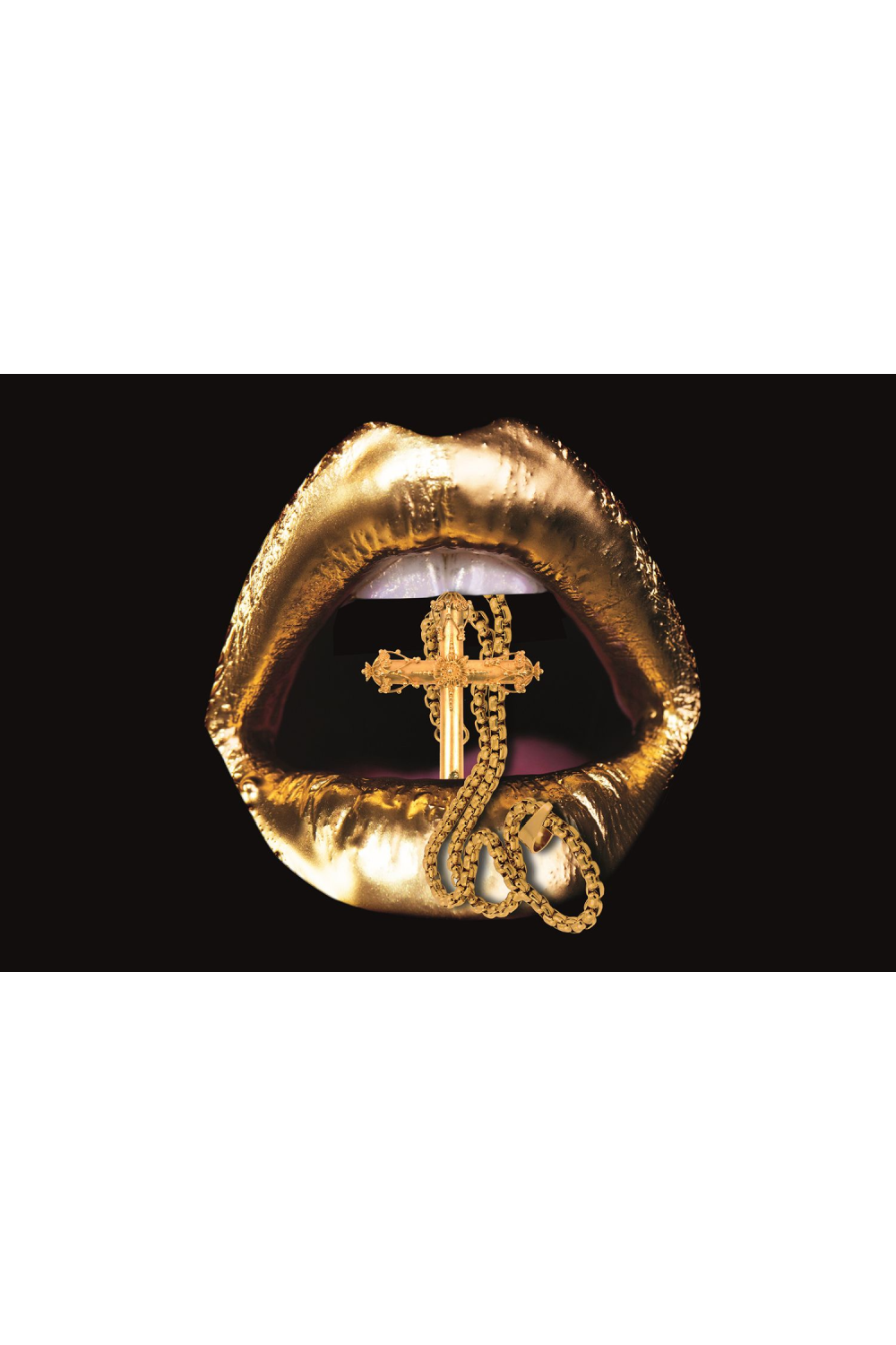 Lips Photographic Artwork | Andrew Martin Golden Cross | Oroa.com