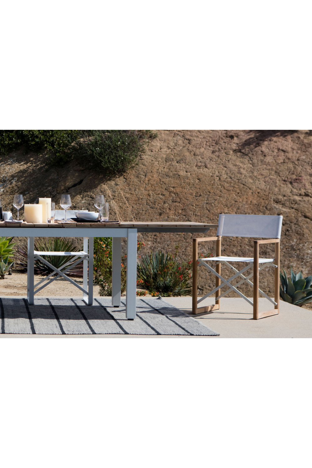 Taupe and White Outdoor Dining Chair | Andrew Martin Harlyn | OROA.com