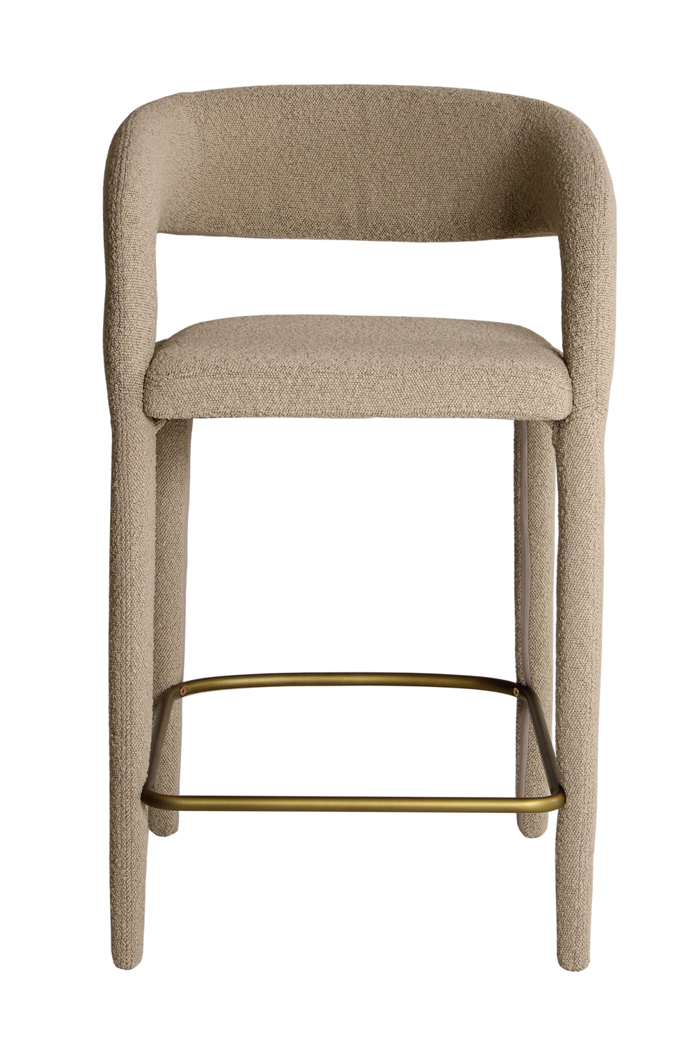 Beige Bouclé Curved Bar Stool | Andrew Martin Knox | Oroa.com