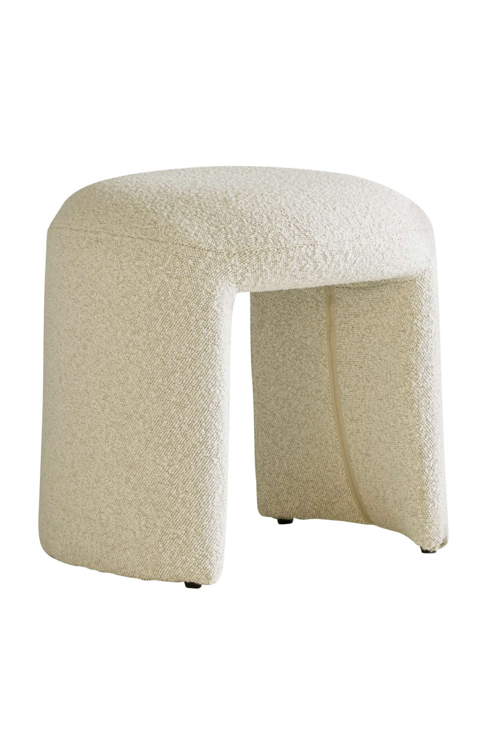 Off-White Bouclé Low Stool | Andrew Martin Hobb | Oroa.com