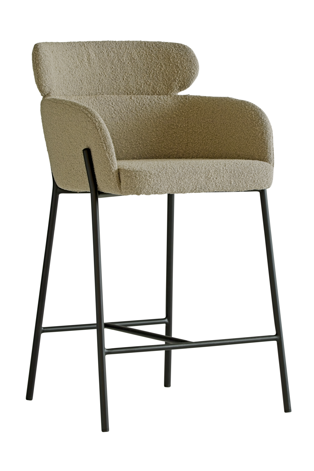 Beige Bouclé Tub Bar Stool | Andrew Martin Harry | Oroa.com