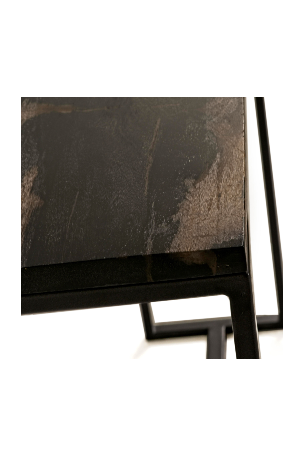 Black Petrified Wood Console Table | Andrew Martin Greta | OROA