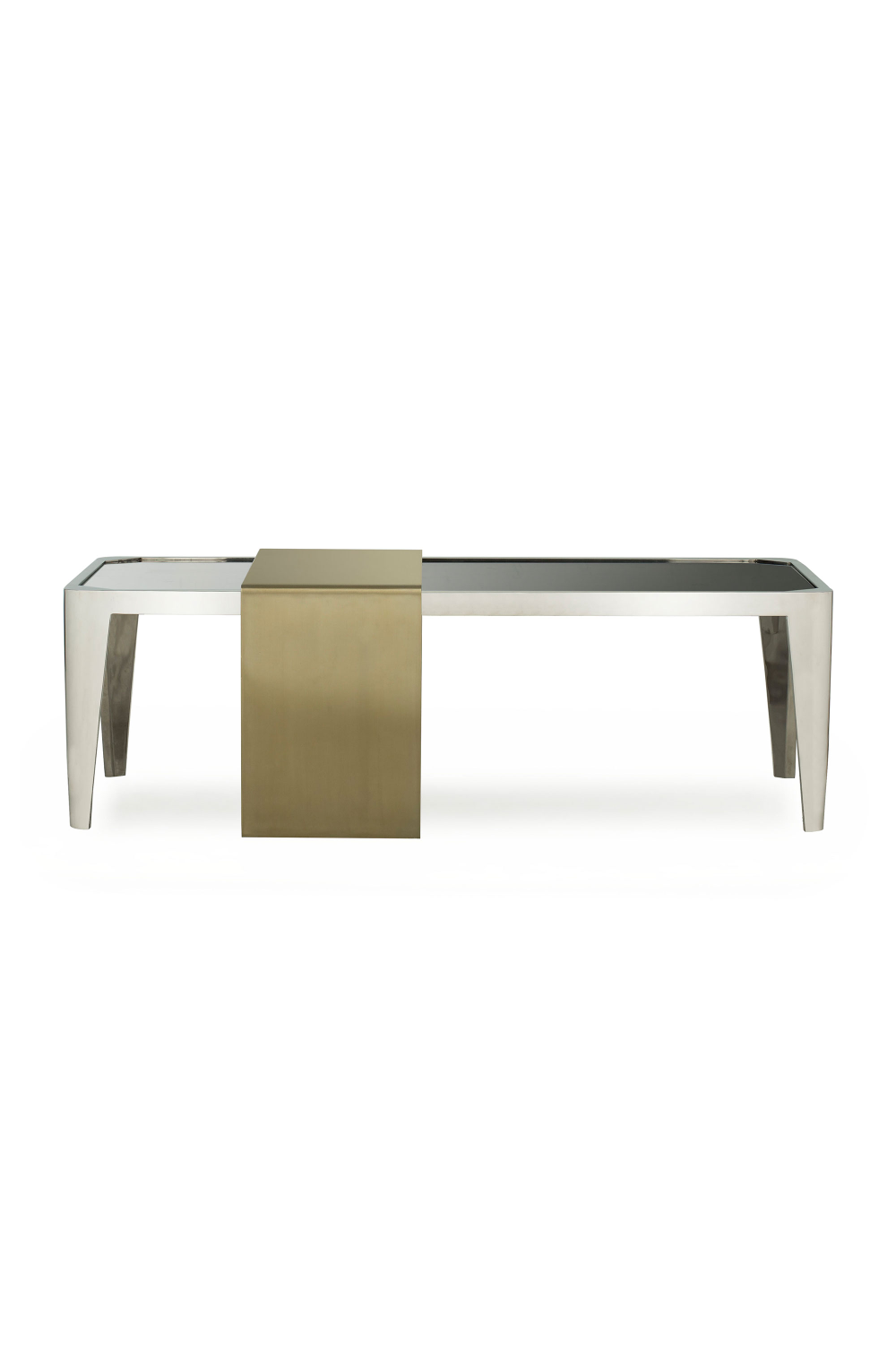 Black Glass with Nested Brass Coffee Table | Andrew Martin | OROA