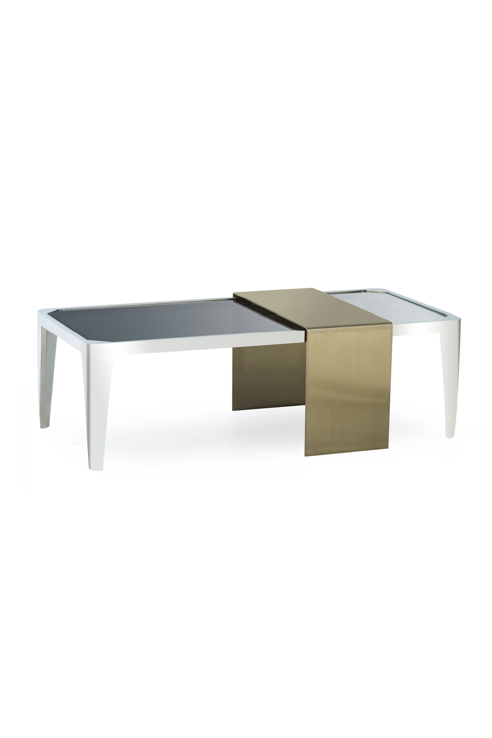 Black Glass with Nested Brass Coffee Table | Andrew Martin | OROA