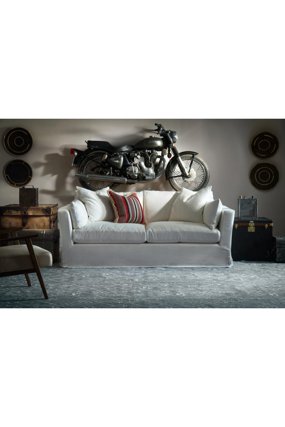 Geometric Design Fringed Outdoor Rug | Andrew Martin Berber | OROA