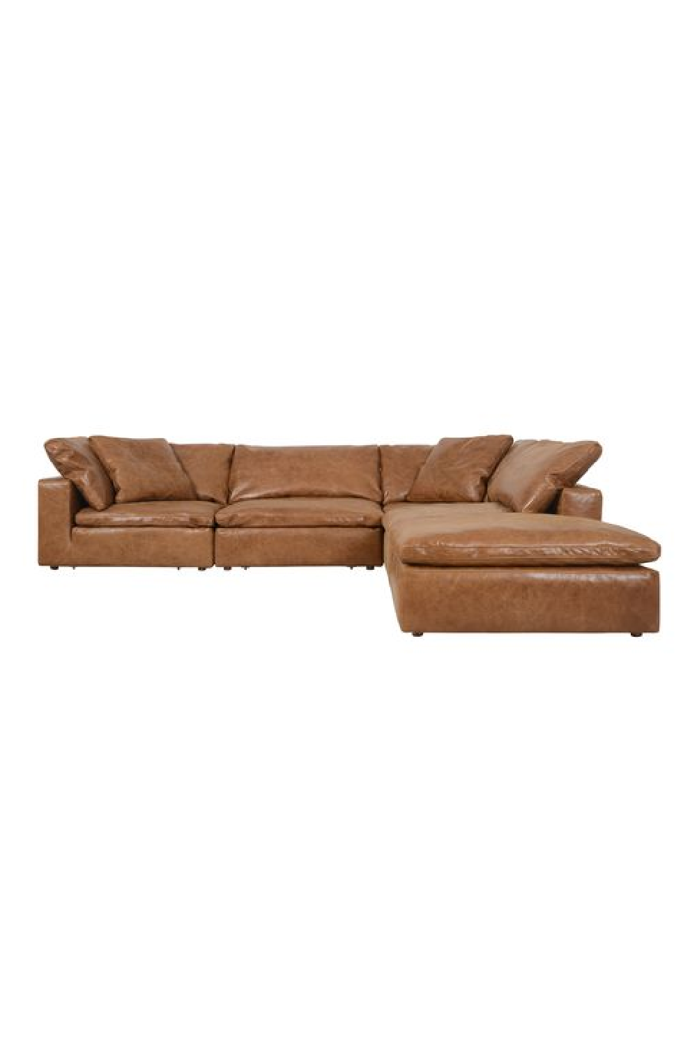 Leather online sectional camel