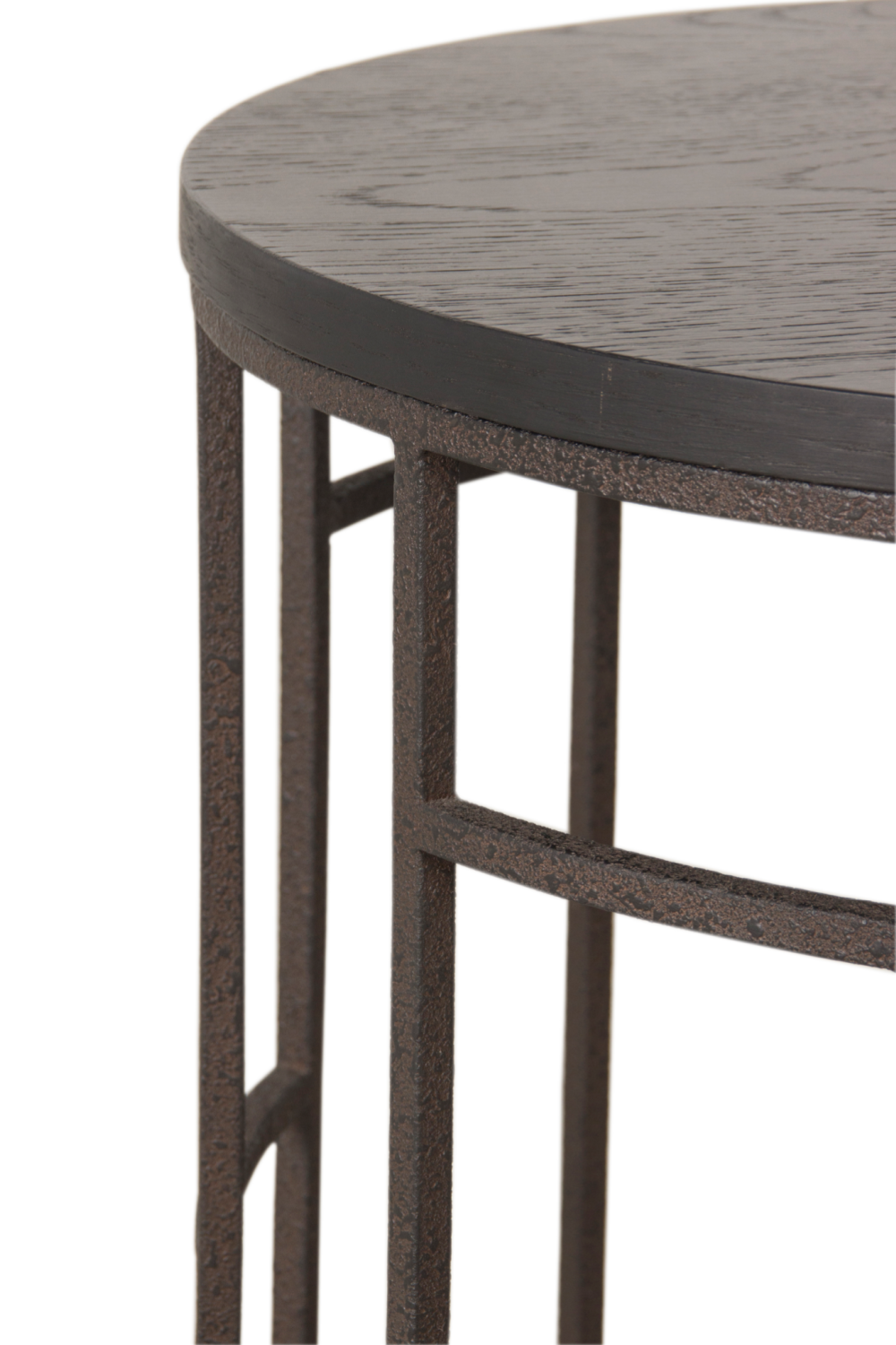 Black Wooden Top Circular Side Table | Andrew Martin Blackout | OROA