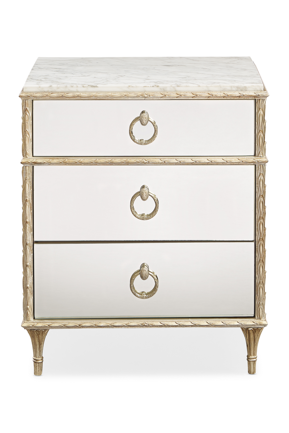 Mirrored Vintage Style Nightstand | Caracole Fontainebleau | Oroa.com