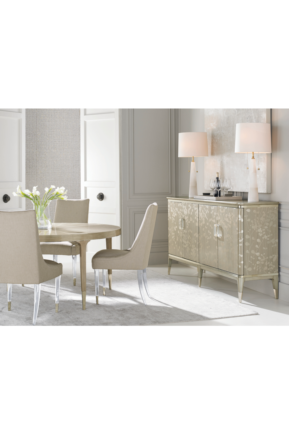 Gold Wooden Sideboard | Caracole Turn A New Leaf | Oroa.com