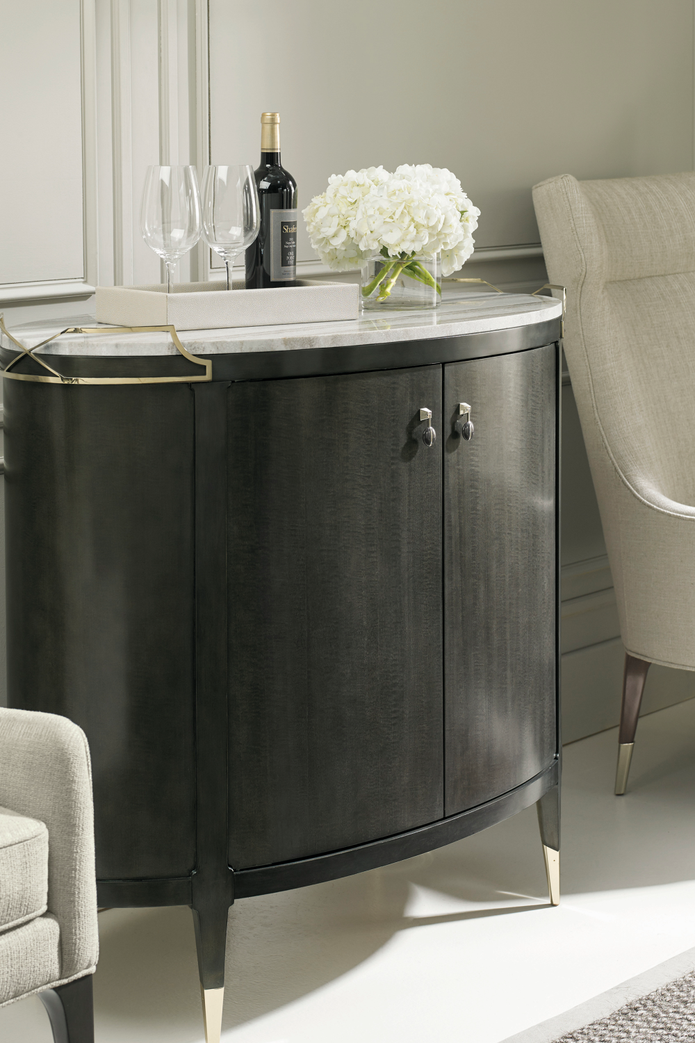 Oval Modern Bar Cabinet | Oroa.com