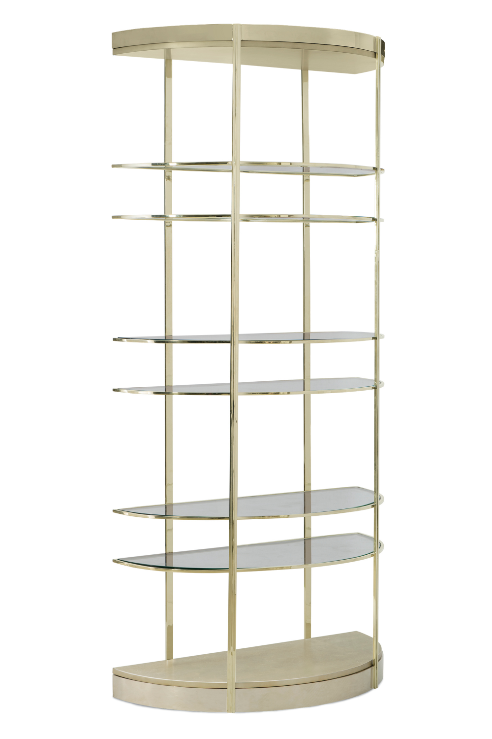 Half-Moon Gold Shelving Unit | Caracole Up Up And Away | Oroa.com