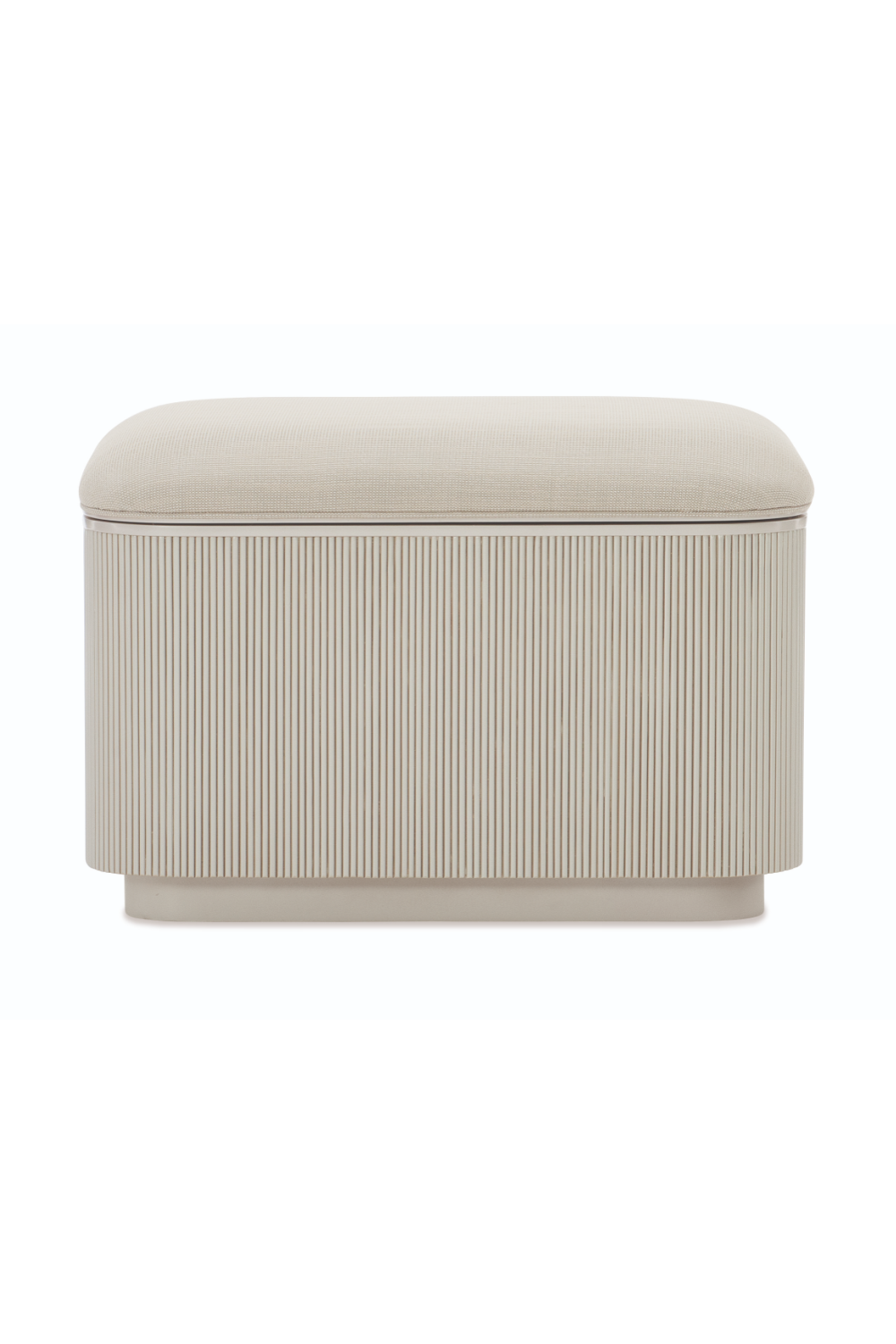 Beige Fluted Storage Ottoman | Caracole For The Love Of | Oroa.com