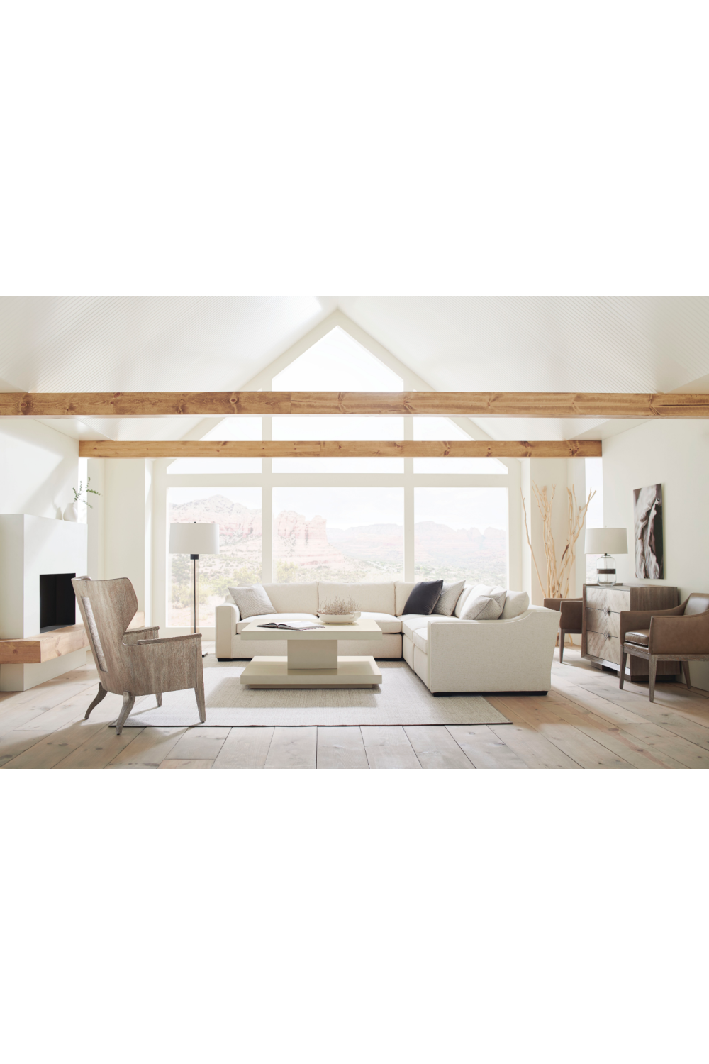 Beige Geometrical Coffee Table | Caracole Cool And Classic | Oroa.com