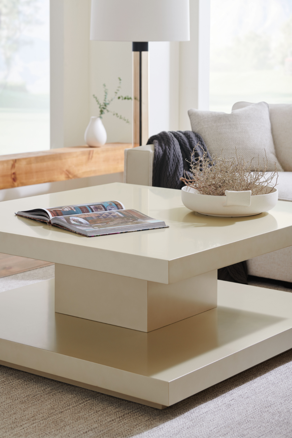 Beige Geometrical Coffee Table | Caracole Cool And Classic | Oroa.com