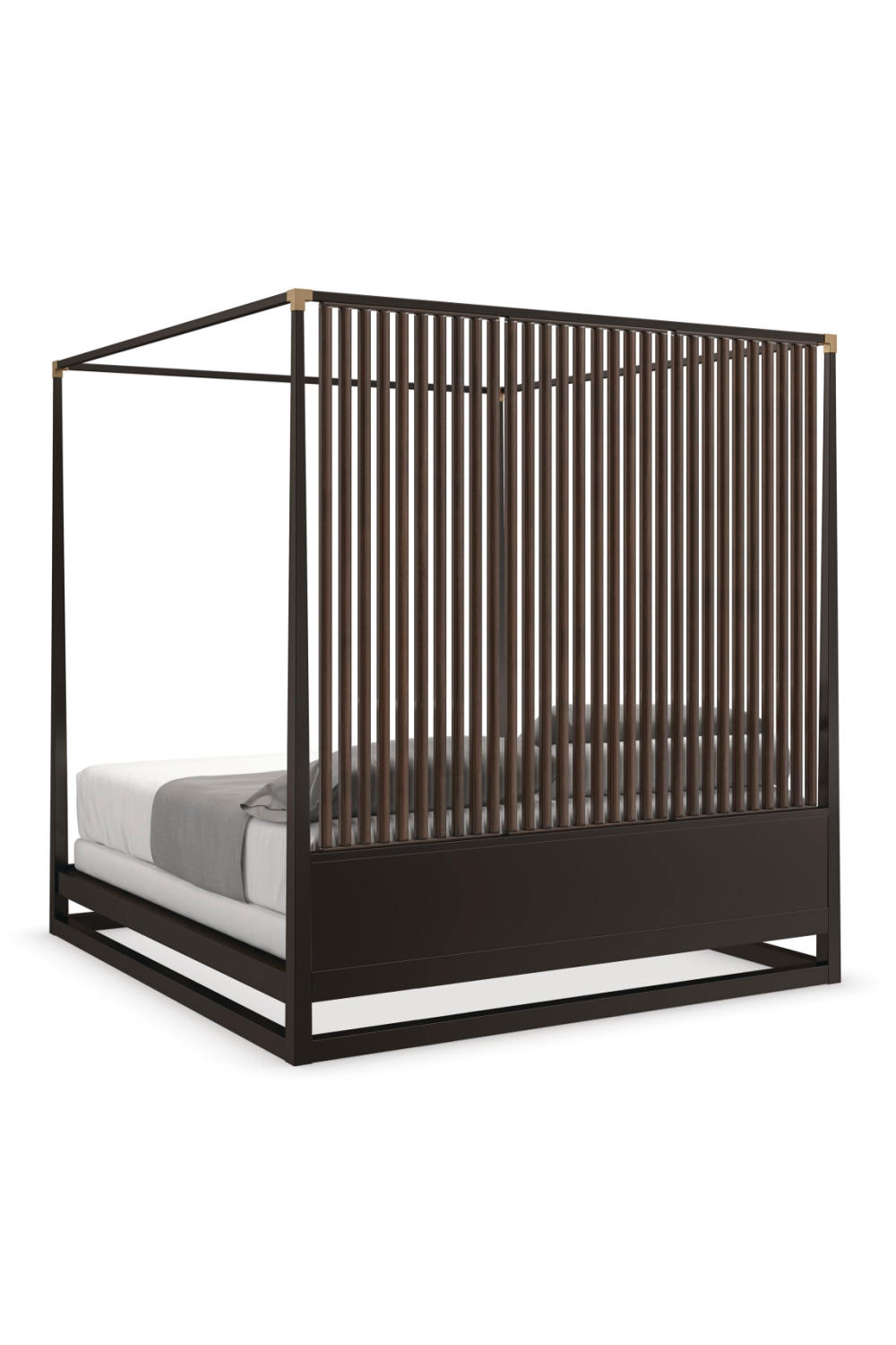 Brown Wooden Canopy Bed | Oroa.com