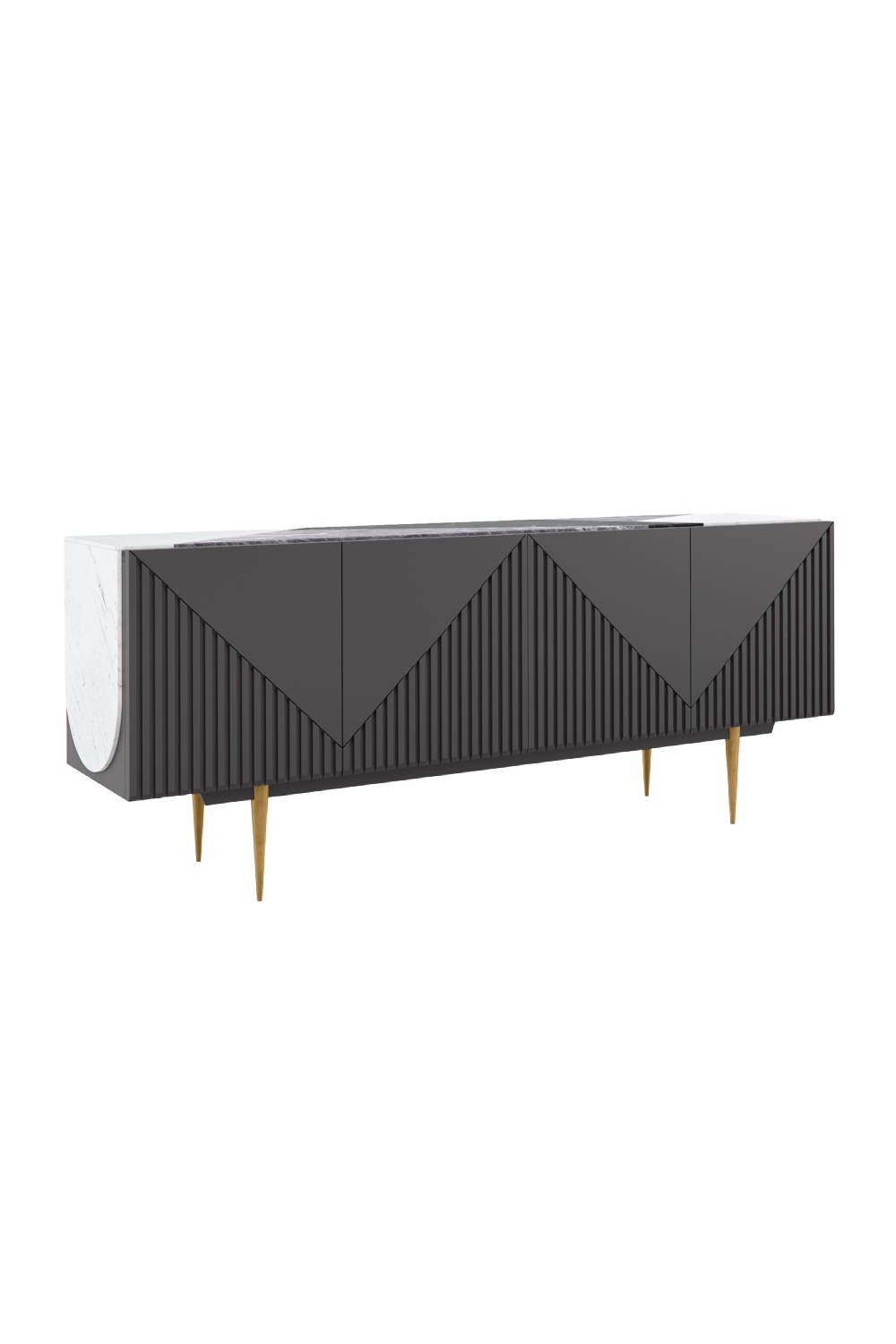 Slatted Modern Sideboard | Caracole Over The Edge | Oroa.com