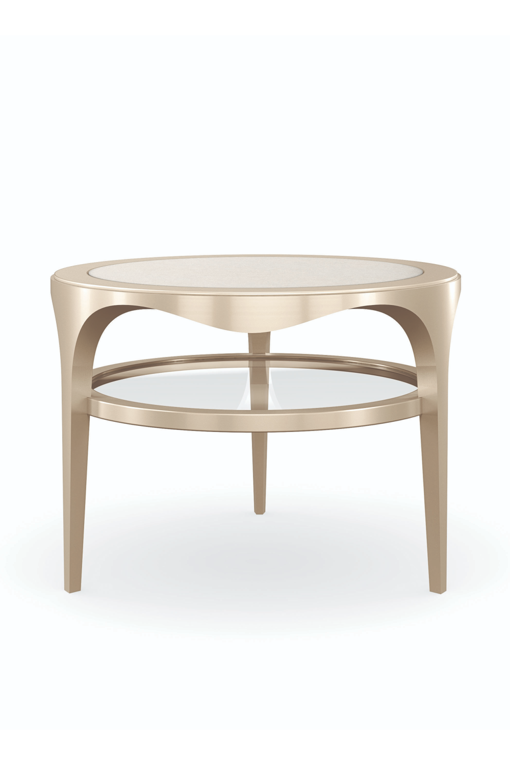Round Metallic Accent Table | Caracole Up And Over | Oroa.com