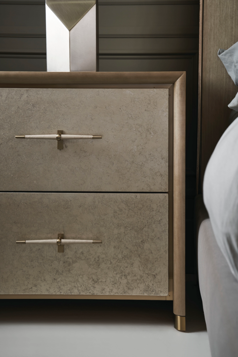 Beige 2-Drawer Nightstand | Oroa.com