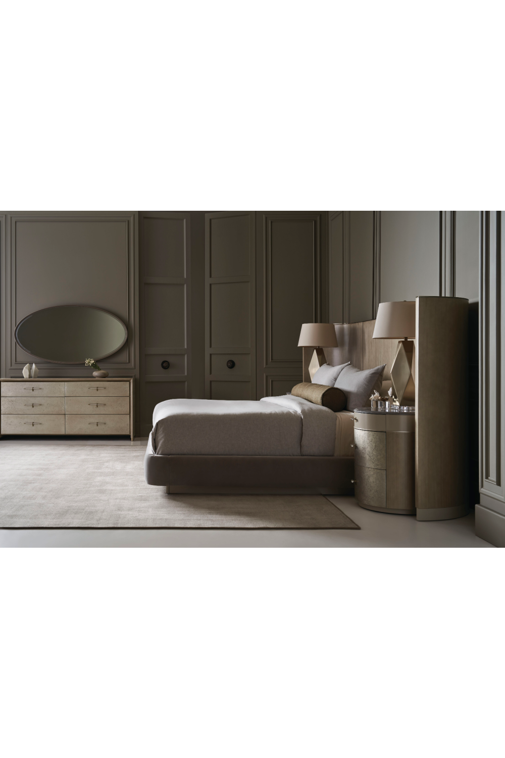 Gray Minimalist Winged Bed | Oroa.com
