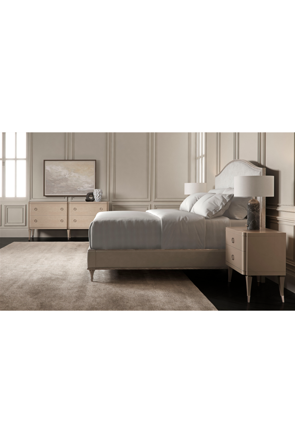 Soft Metallic 2-Drawer Nightstand | Oroa.com