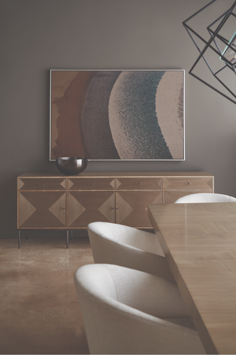 Geometrical Patterned Wooden Sideboard | Caracole Low Rise | Oroa.com