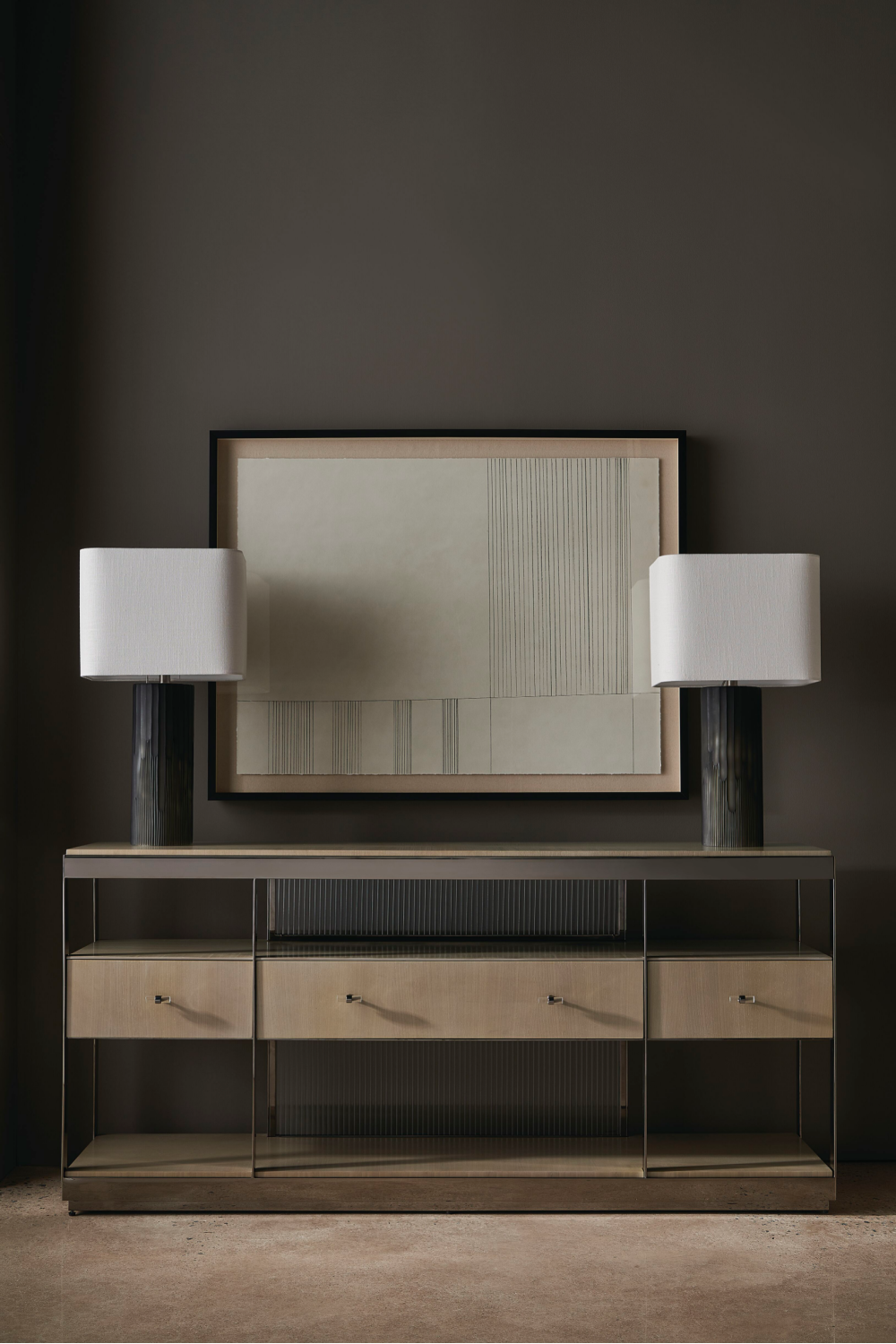 Bronze Framed Console Table | Caracole Shelf Sufficient | Oroa.com