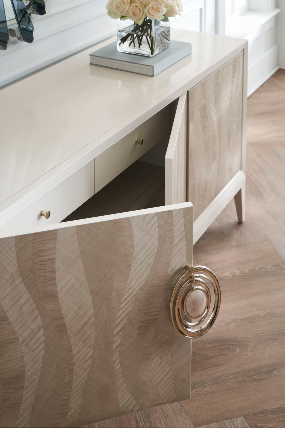 Patterned Cream Modern Sideboard | Caracole Now Streaming | Oroa.com
