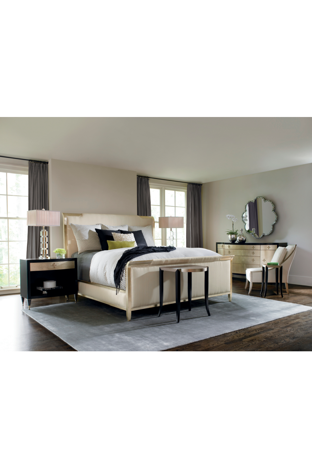 Off White Weave King Bed | Caracole Nite In Shining Armor | Oroa.com