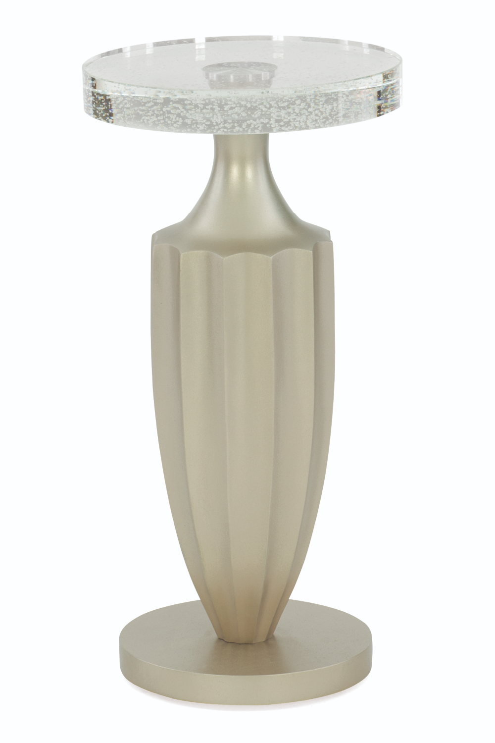 Taupe Fluted Accent Table | Caracole Just A Little Jazz | Oroa.com