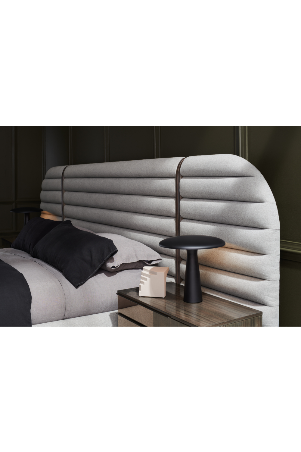 Gray Channeled Panel Bed | Oroa.com