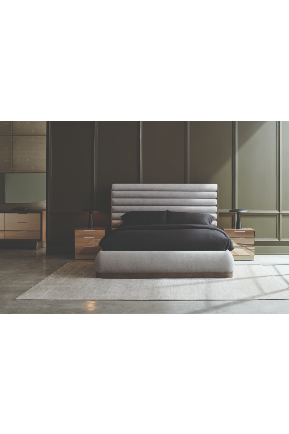 Gray Channeled Panel Bed | Oroa.com