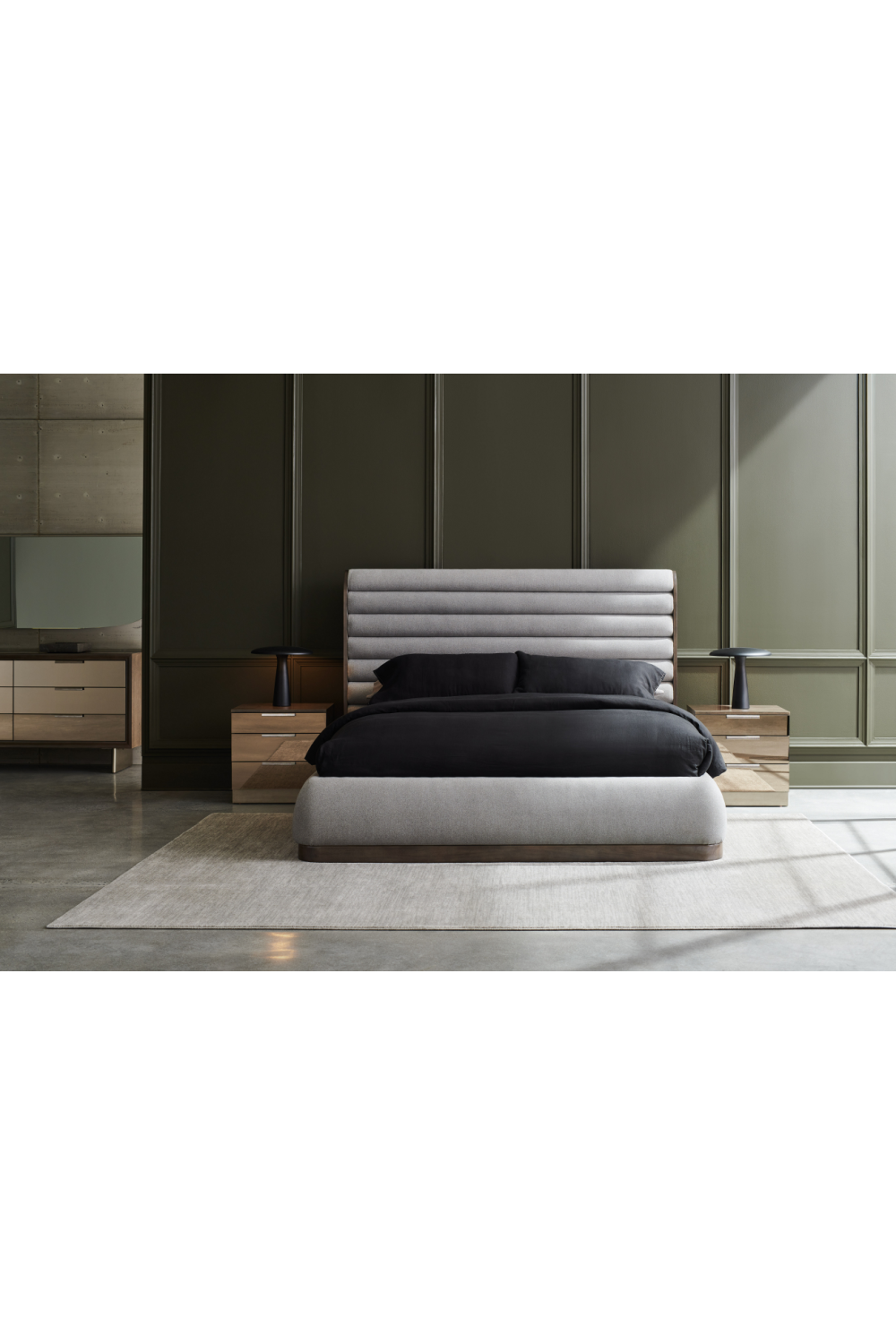 Gray Channeled Panel Bed | Oroa.com
